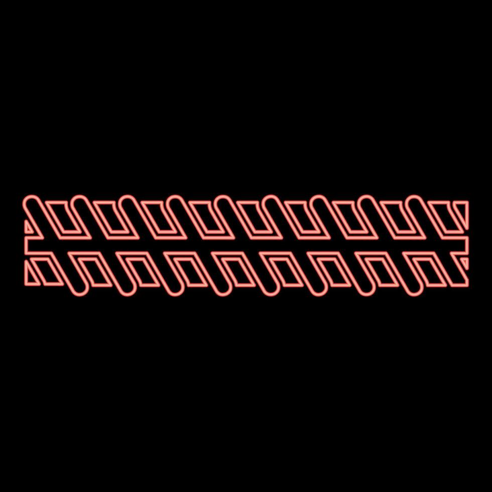 neon förstärkning armeringsjärn röd Färg vektor illustration bild platt stil ljus