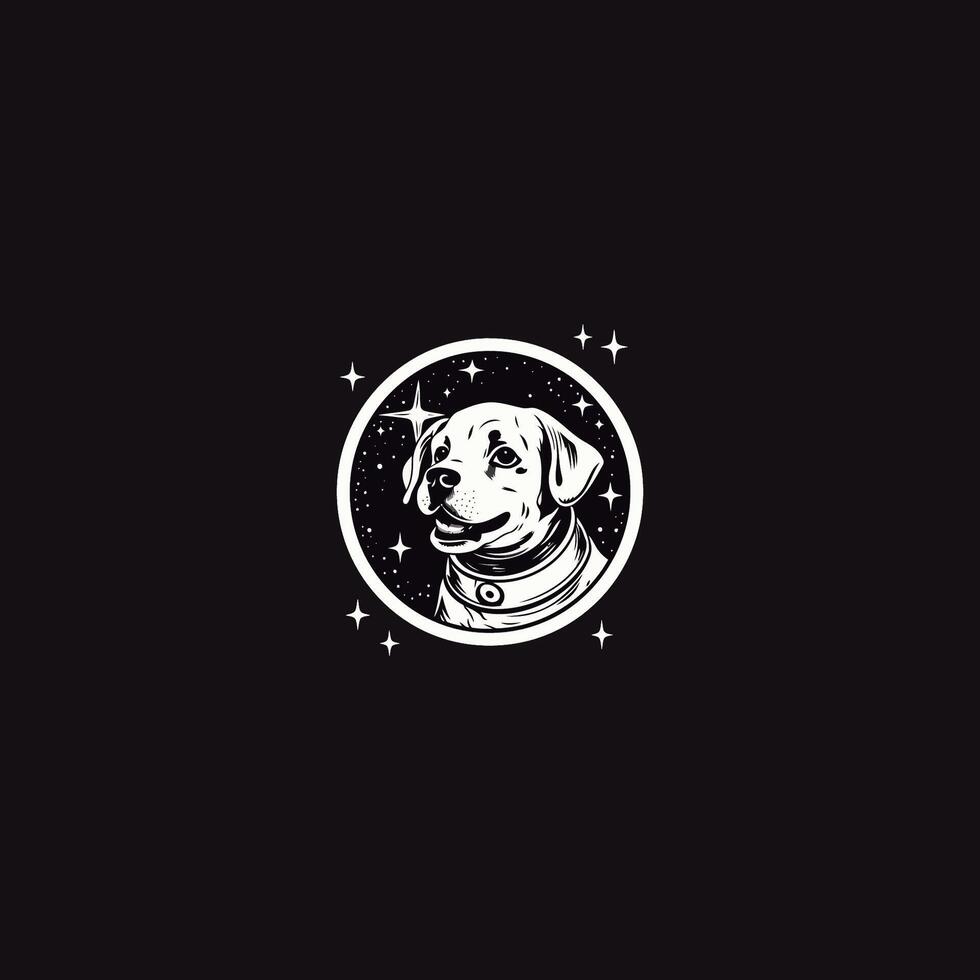 ai generiert Hund im Raum Logo Vektor Symbol Design