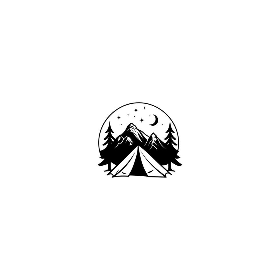 ai generiert Camping Logo Vektor Symbol eben Design Vorlage