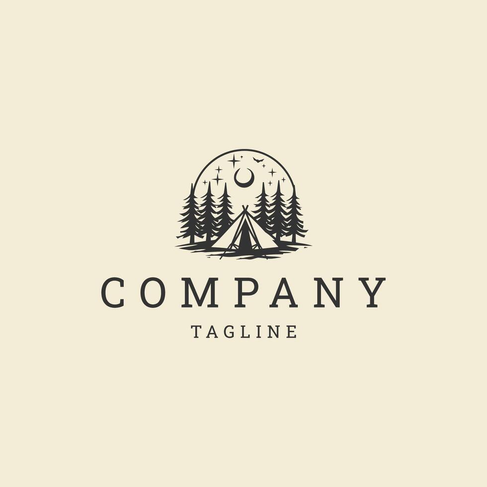 ai genererad camping logotyp design ikon vektor