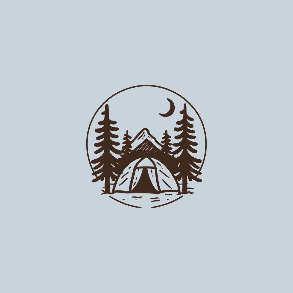 ai generiert Camping Logo Vektor Symbol eben Design