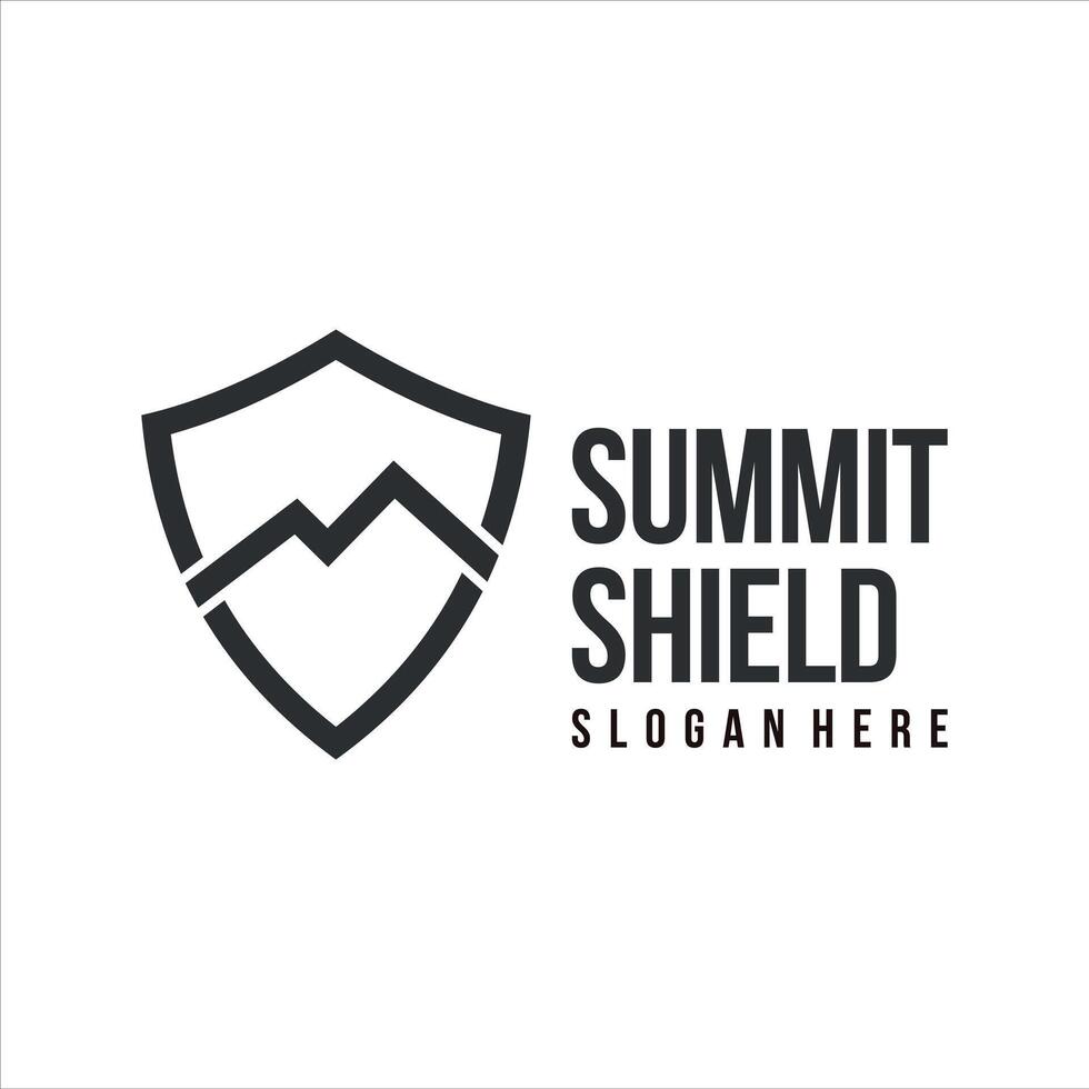 einfach Gipfel mit Schild Logo Design Vektor Vorlage