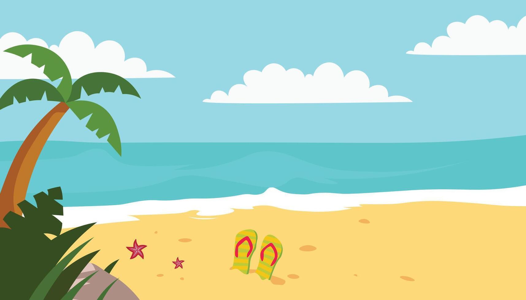 Sommer- Strand Hintergrund Vektor Illustration.