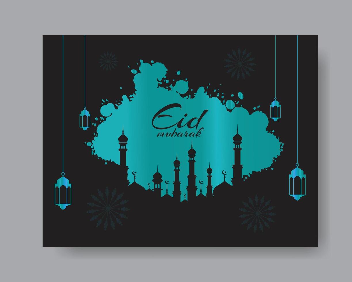 eid Mubarak islamisch Hintergrund Vorlage, eid al fitr Vorlage Design, heilig Tag zum Muslime, Gruß Hintergrund, eid Mubarak Vorlage vektor