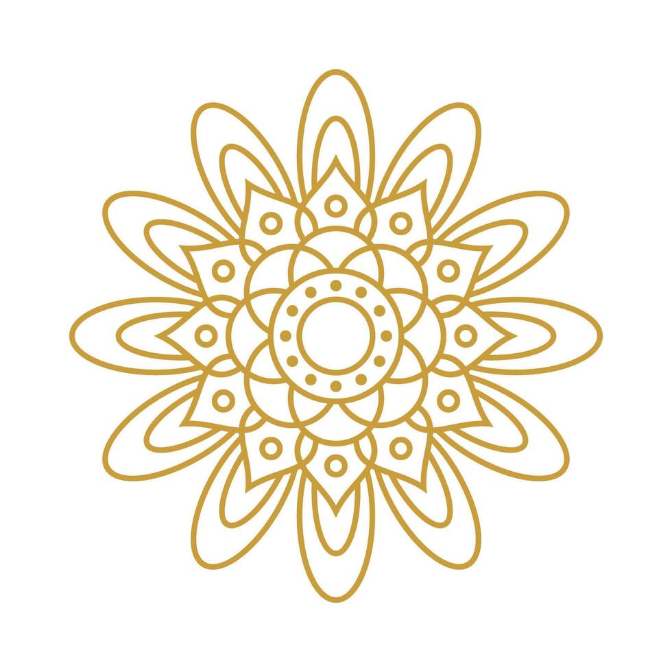 mandala bröllop prydnad guld vektor design