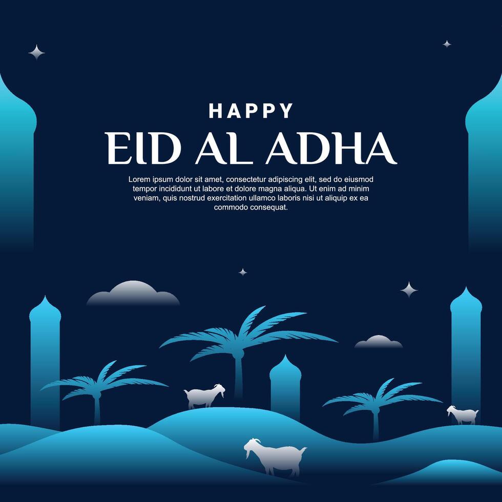 glücklich eid al adha Mubarak Banner Illustration Hintergrund vektor