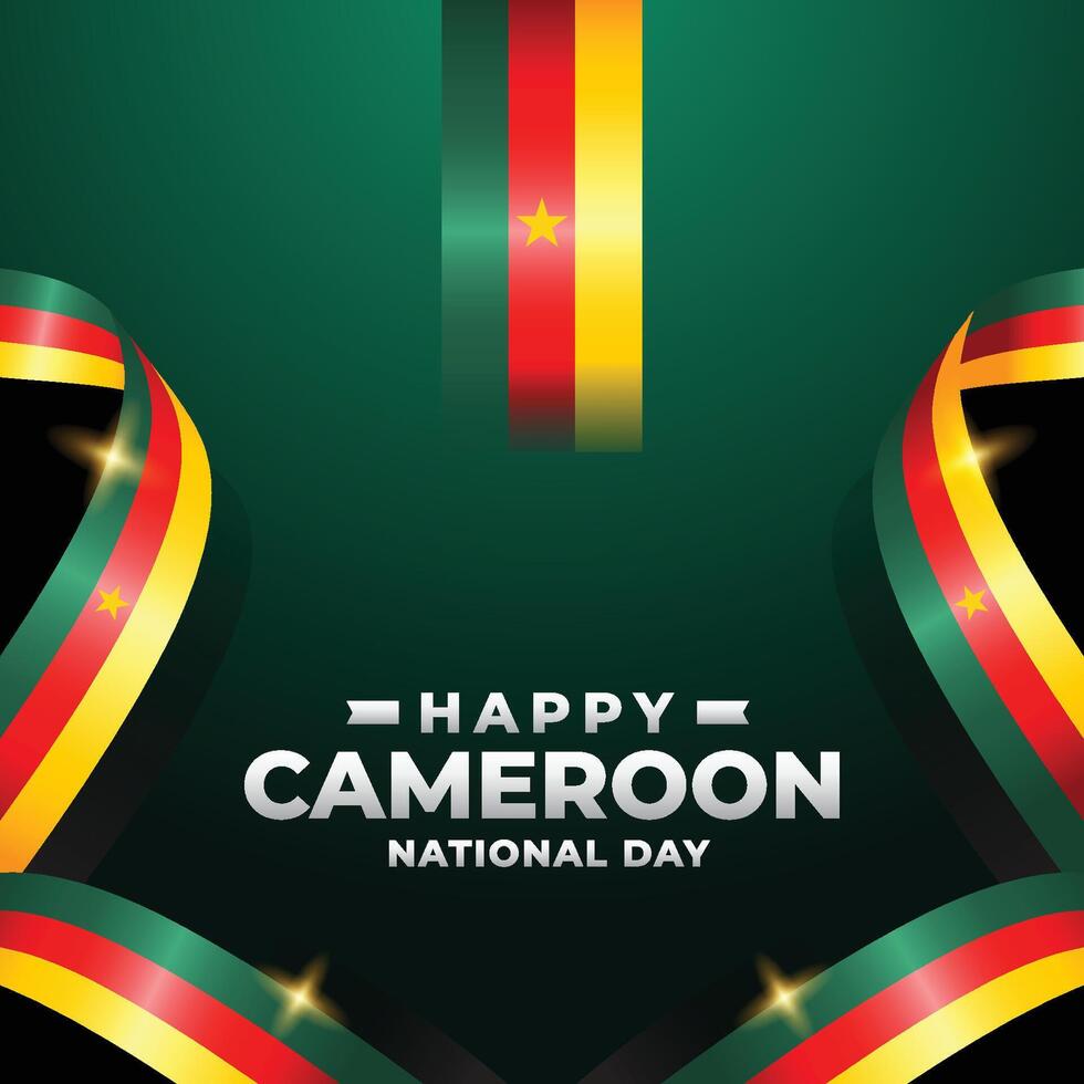 Kamerun National Tag Design Illustration Sammlung vektor