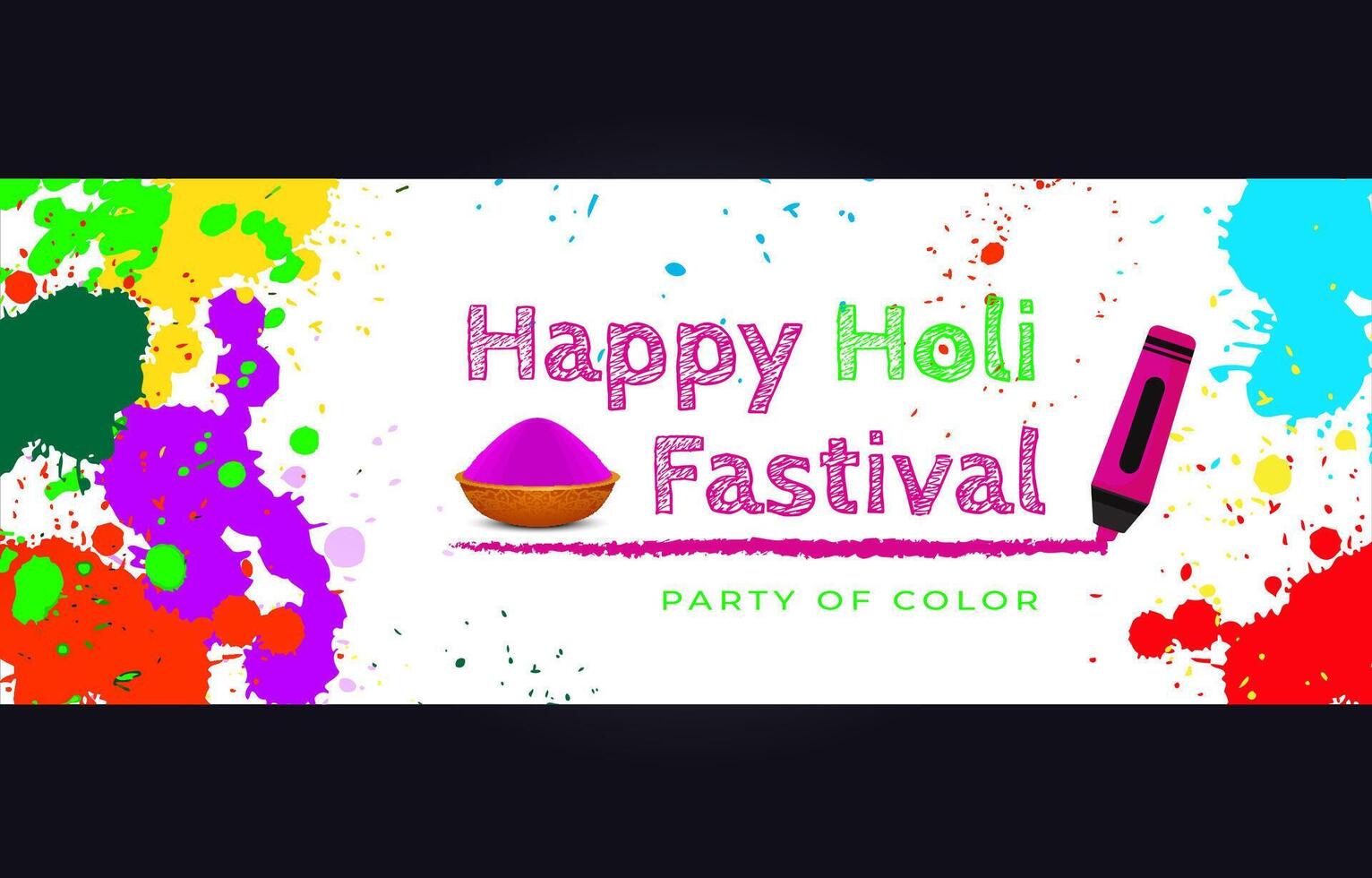 Lycklig holi indisk hindu traditionell festival baner mall fri vektor