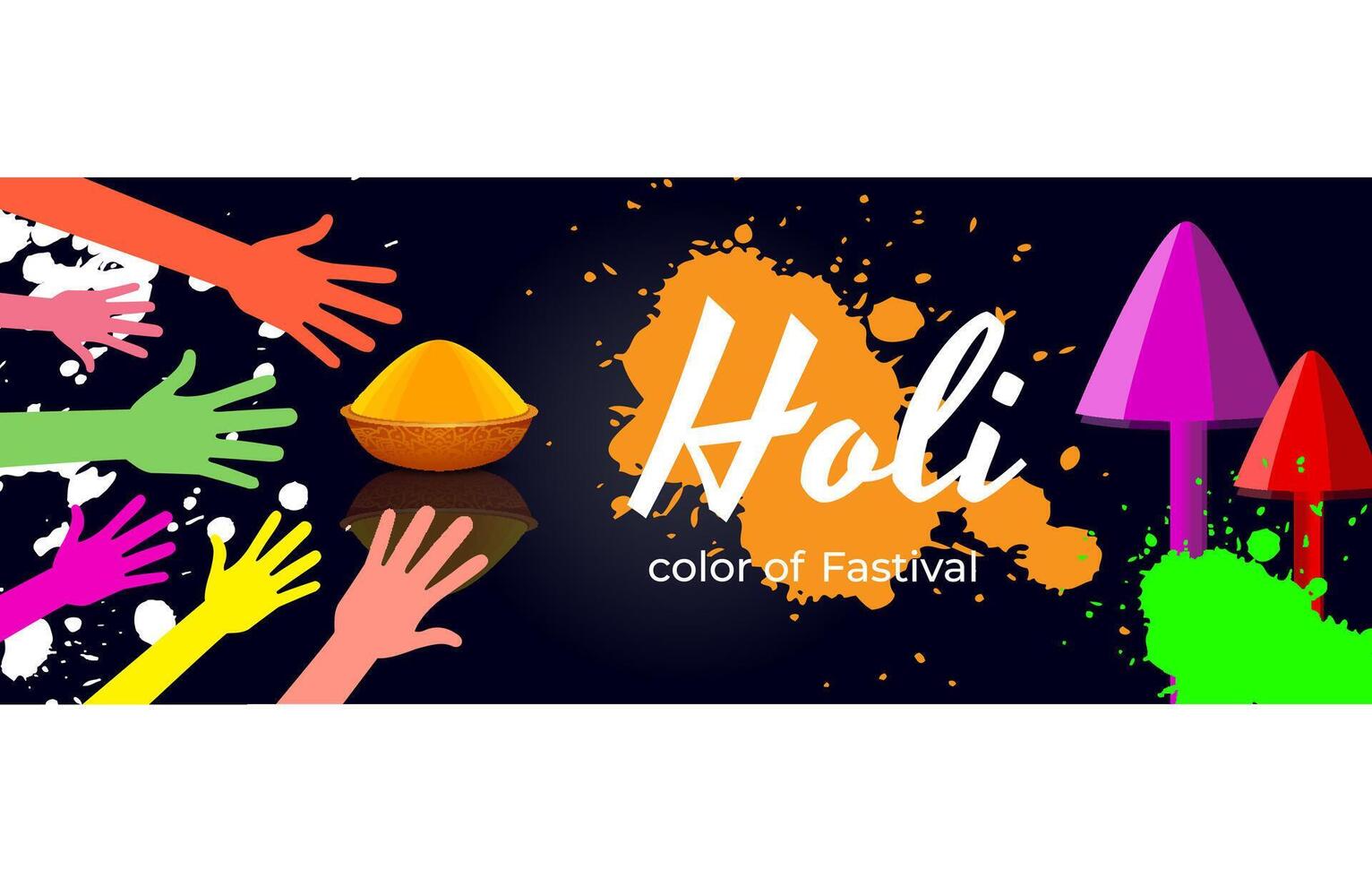 Lycklig holi indisk hindu traditionell festival baner mall fri vektor