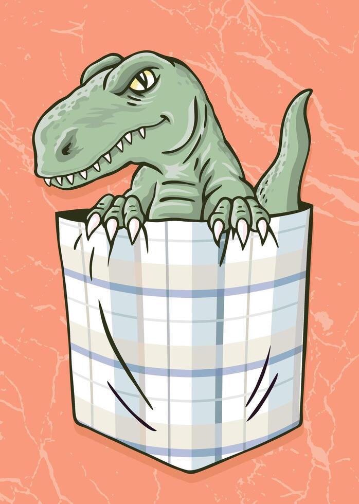 Vektor Illustration von Dinosaurier Innerhalb ein Tasche.