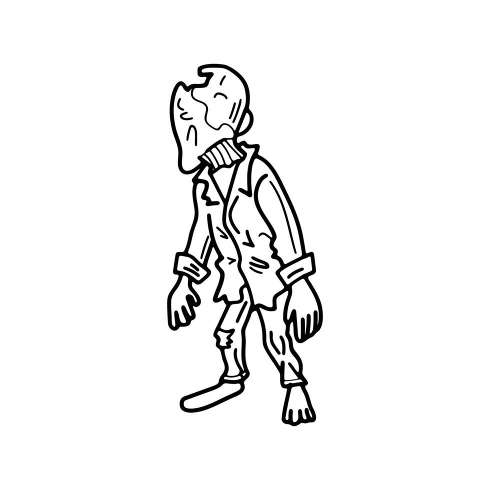 isolieren Zombie Charakter auf Hintergrund vektor