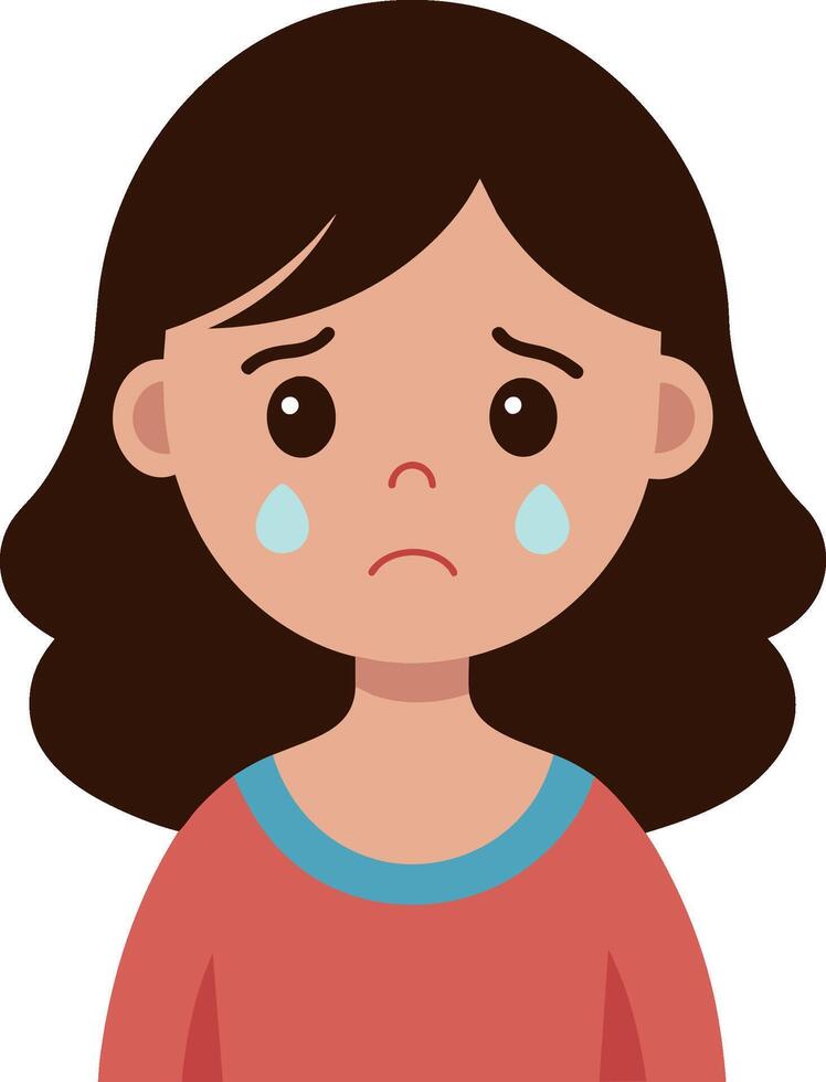 Mädchen Weinen und verärgert Vektor Illustration Konzept