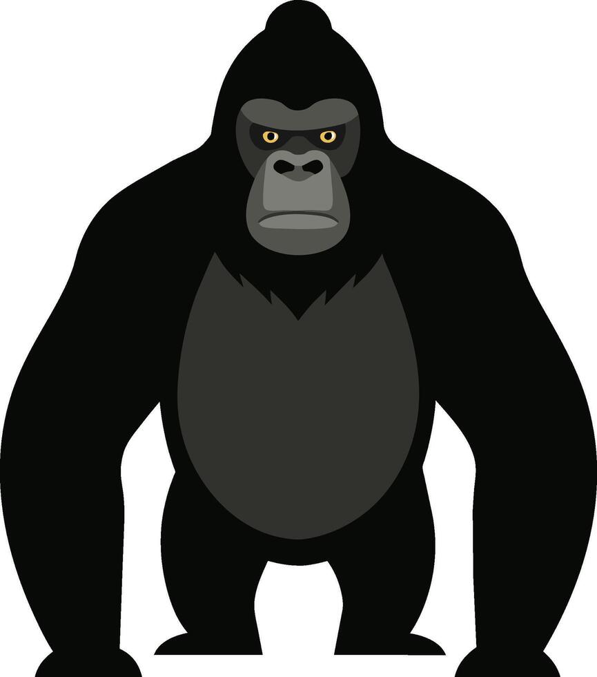 gorilla stående tecknad serie vektor ikon illustration