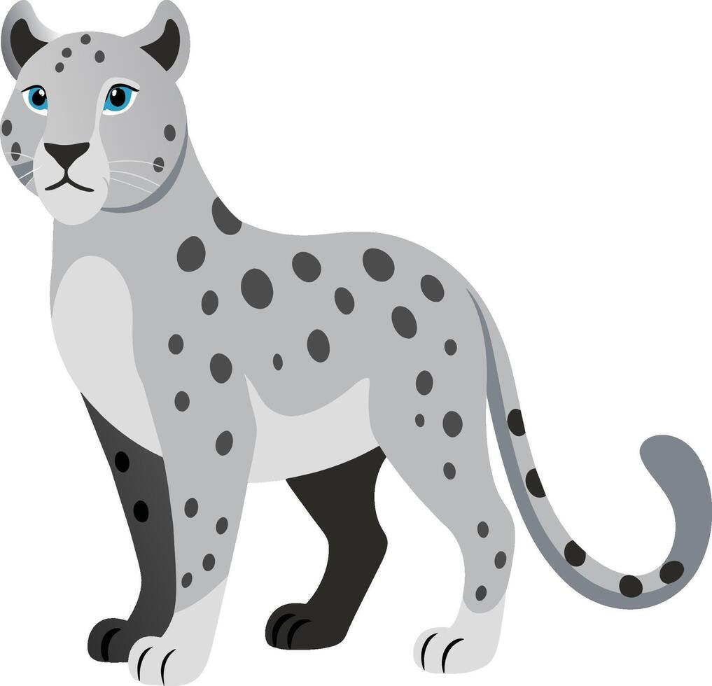 hand dragen snö leopard vektor illustration