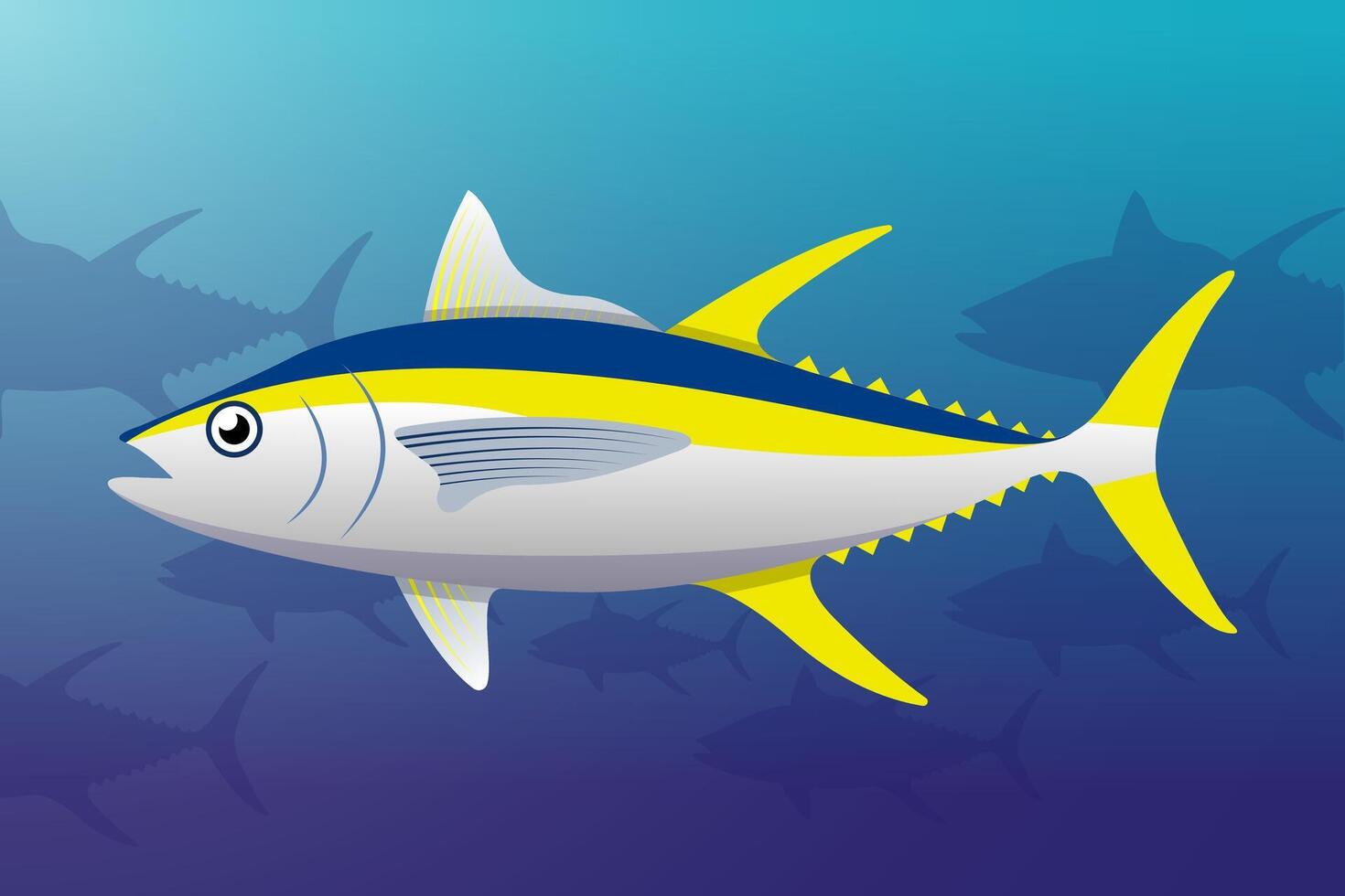 tonfisk fisk i hav illustration vektor