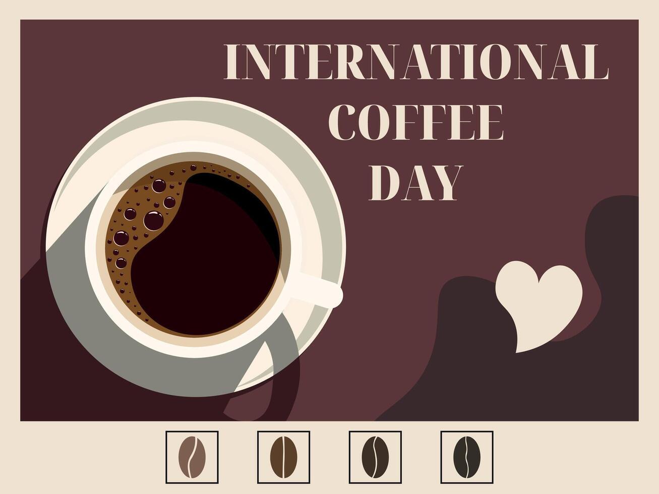 internationella kaffedagen affisch vektor