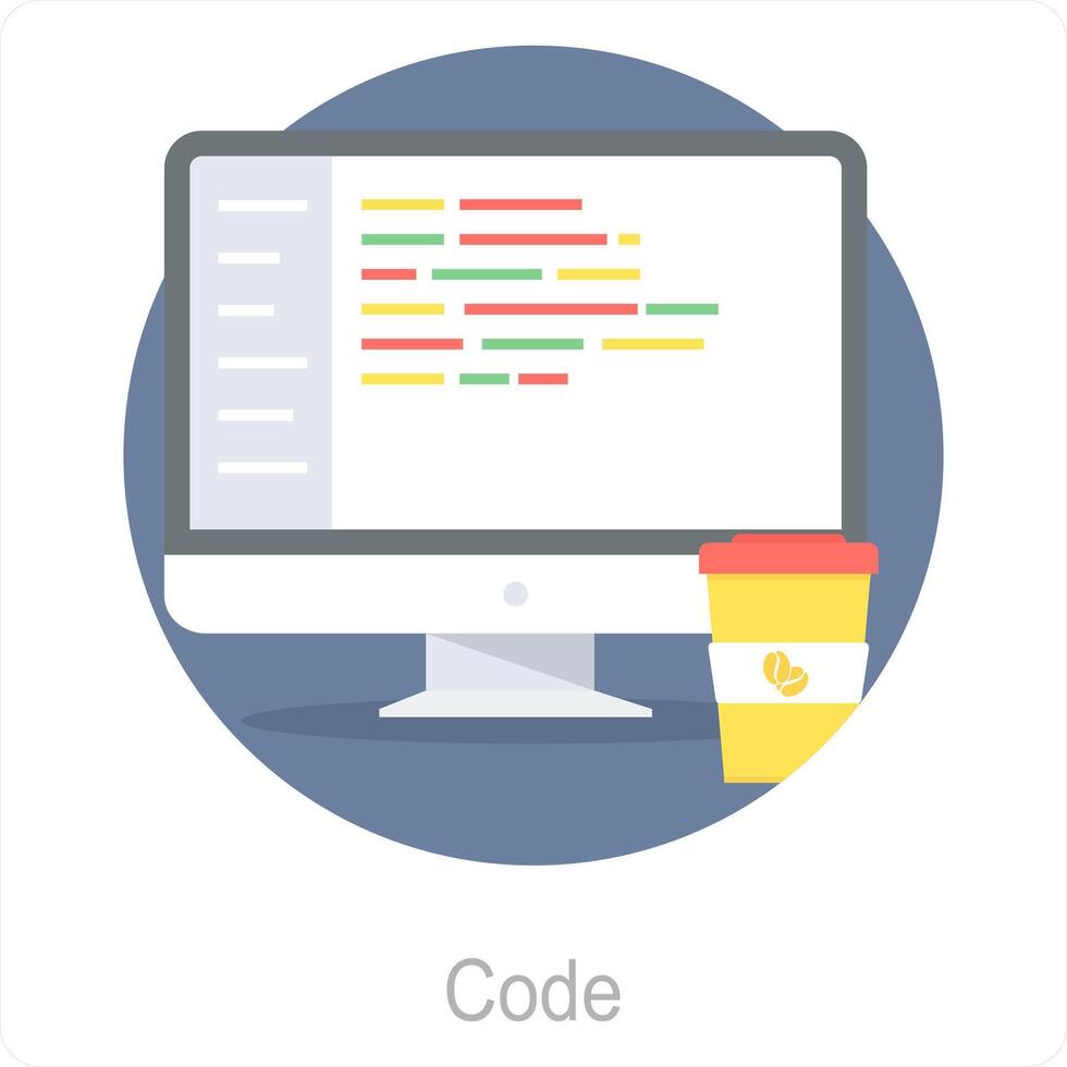 koda och kodning ikon begrepp vektor