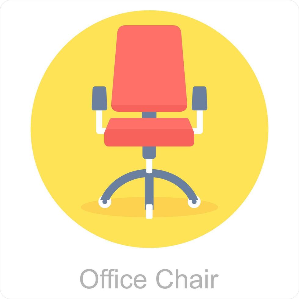 kontor stol och stol ikon begrepp vektor