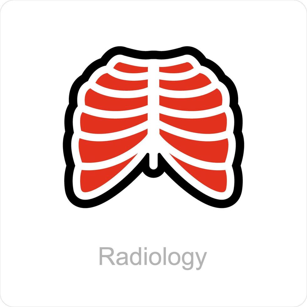 radiologi och röntgen ikon begrepp vektor