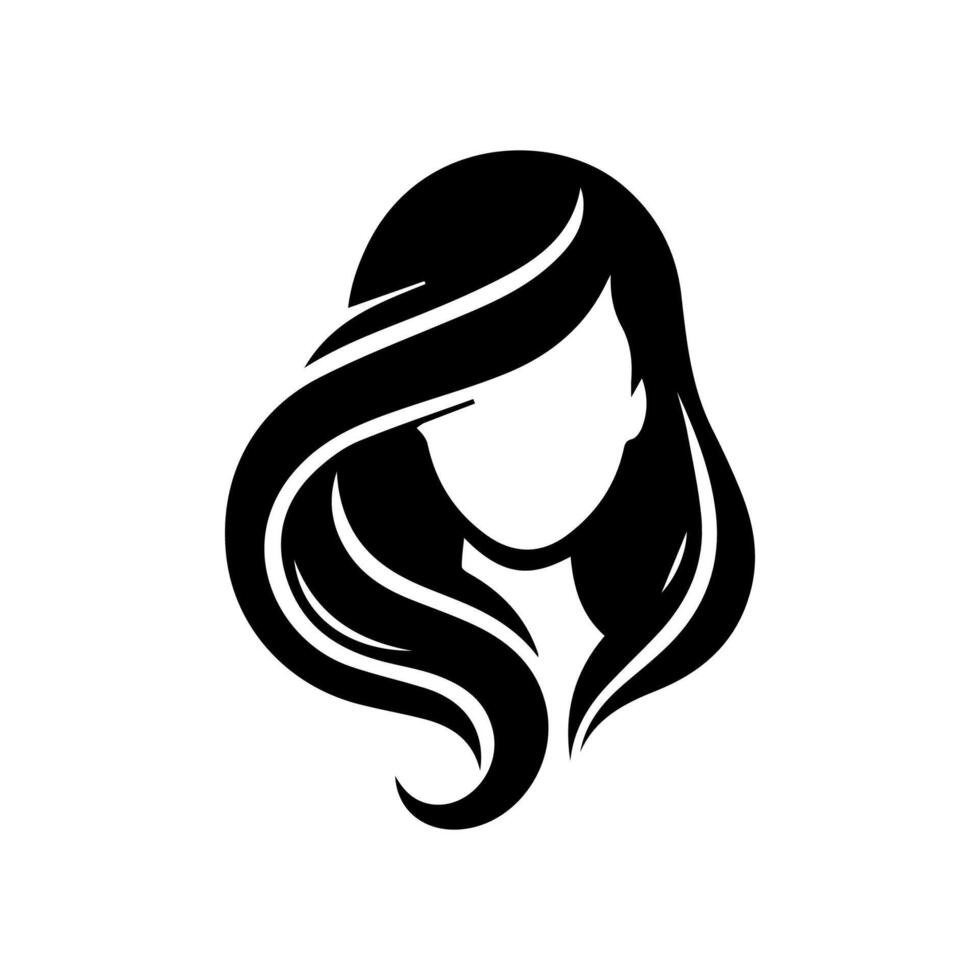 Frau Kopf Silhouette, Gesicht Profil, Vignette. Hand gezeichnet Vektor Illustration, isoliert auf Weiß Hintergrund. Design zum Einladung, Gruß Karte, Jahrgang Stil.