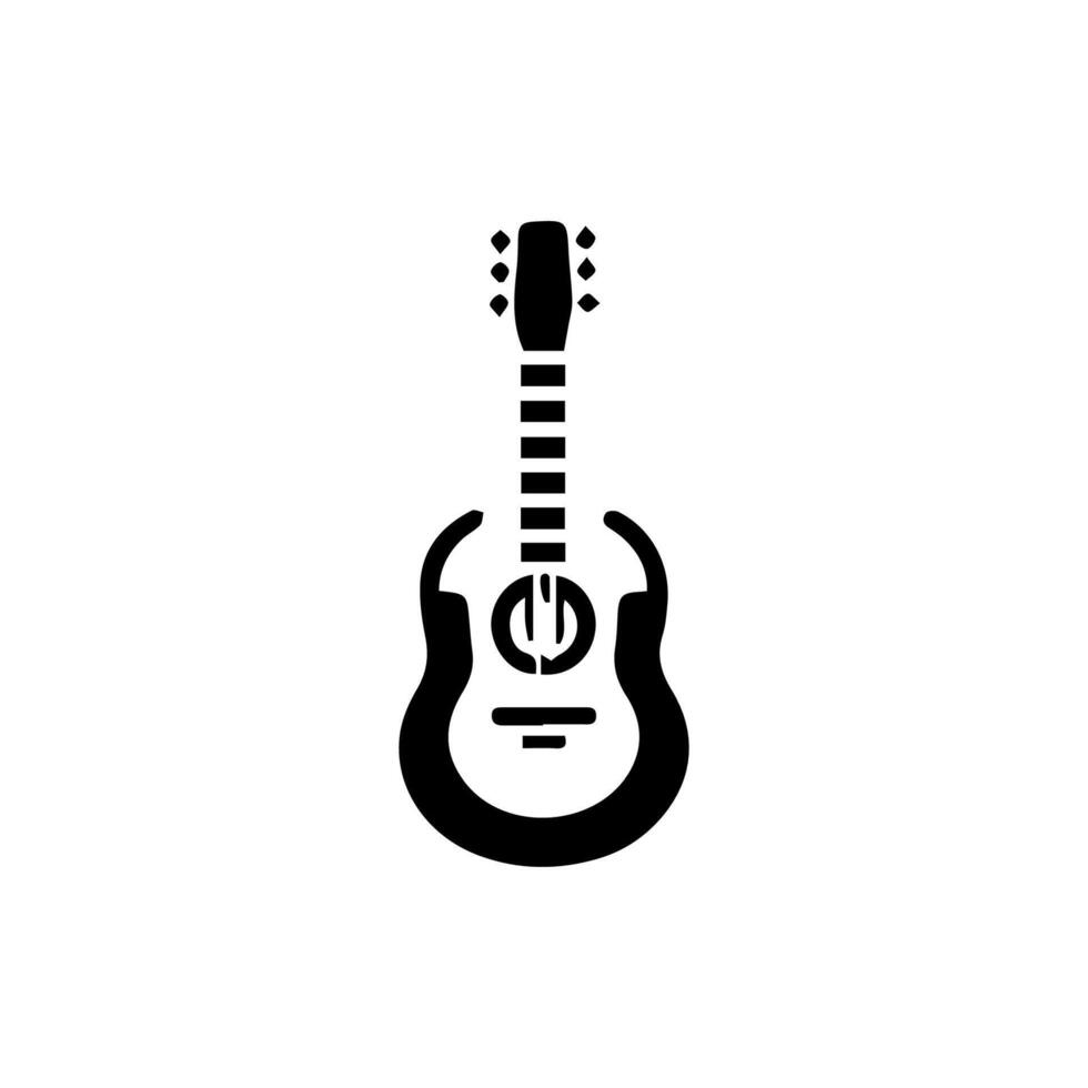 akustisch und elektrisch Gitarre Gliederung Musical Instrumente Vektor isoliert Silhouette Gitarre Gekritzel