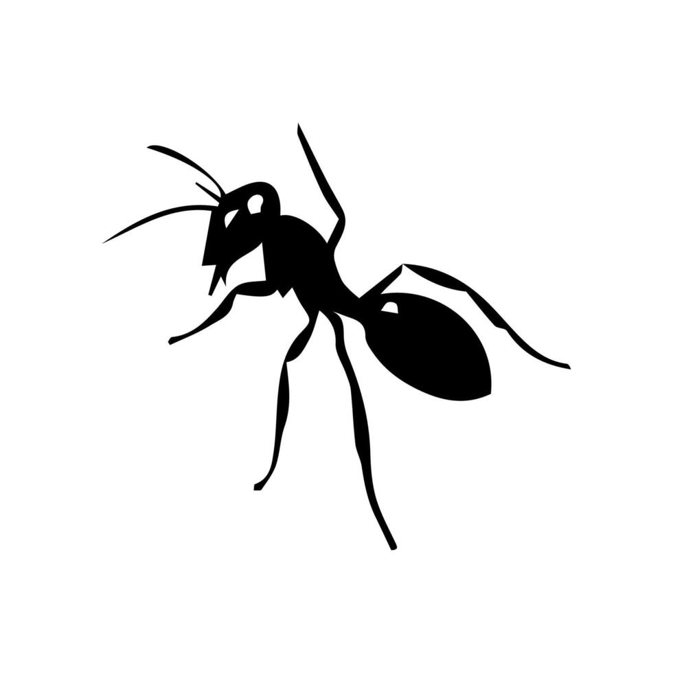 illustration med myra silhuetter isolerat på vit bakgrund vektor