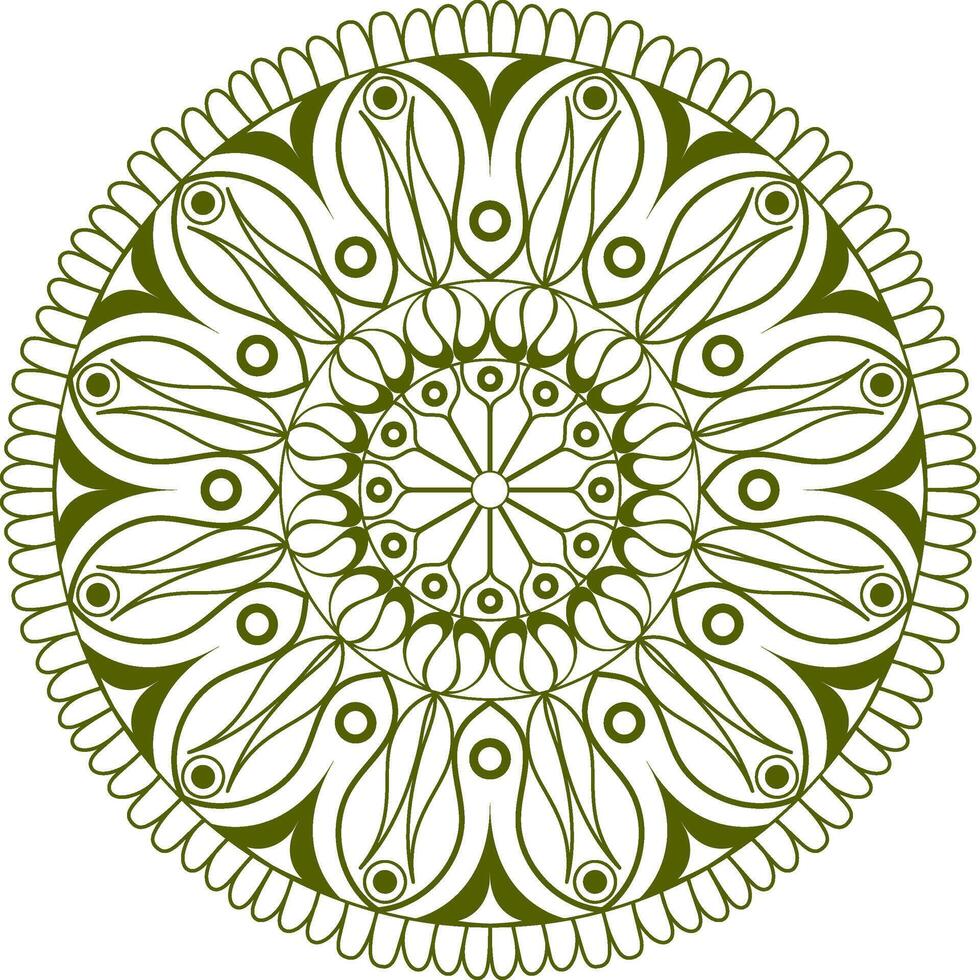 ein kreisförmig Blumen- Mandala Design mit Grün Farbe. vektor