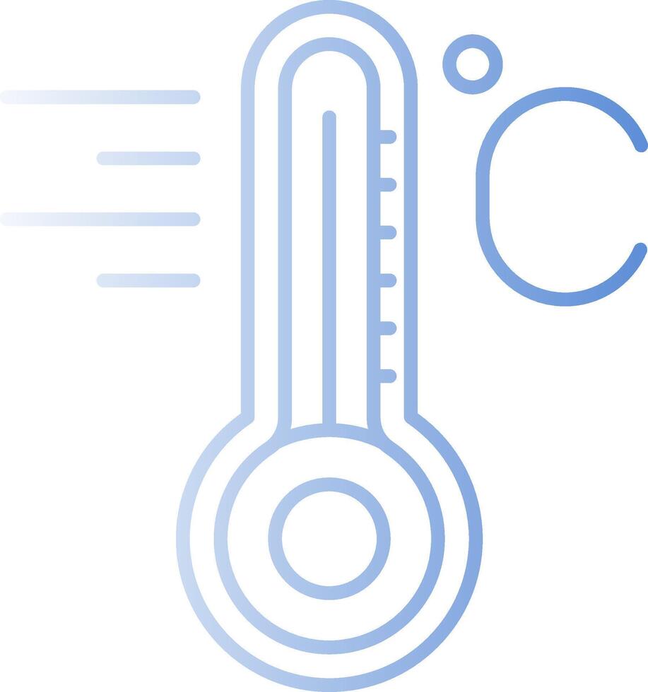 temperatur lutning linje cirkel ikon vektor