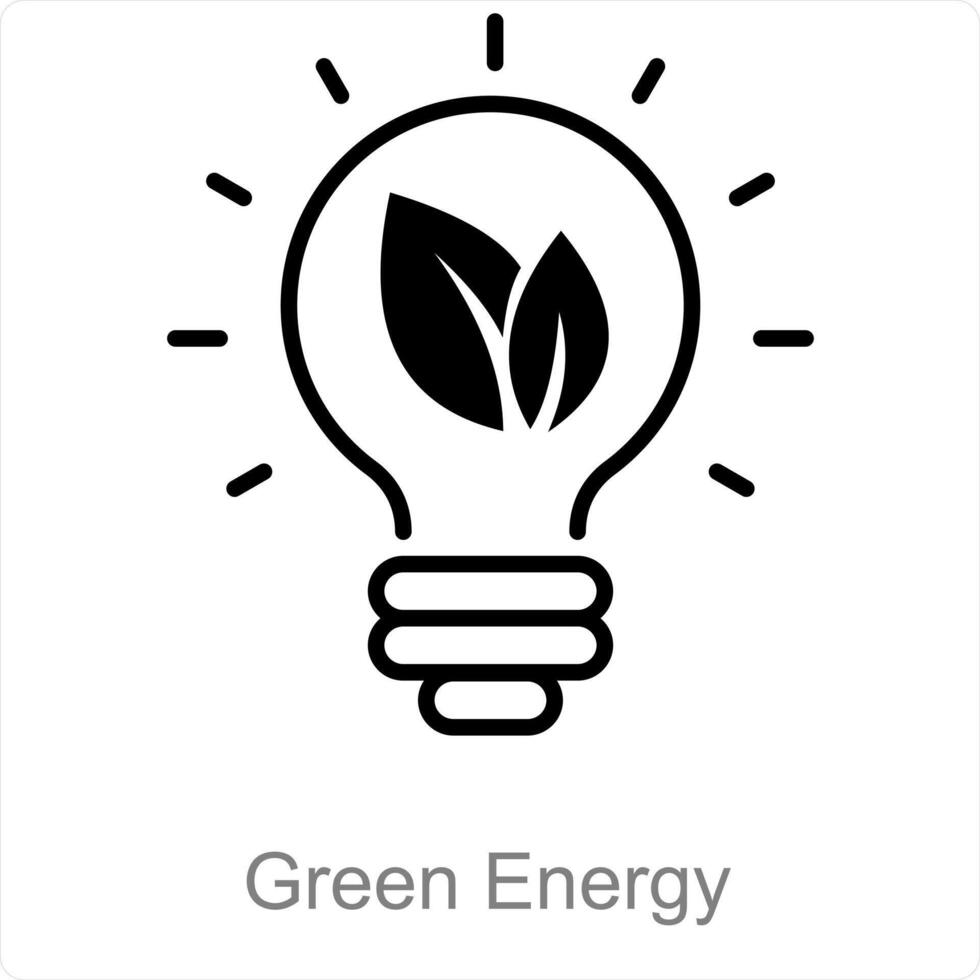 grön energi och natur ikon begrepp vektor