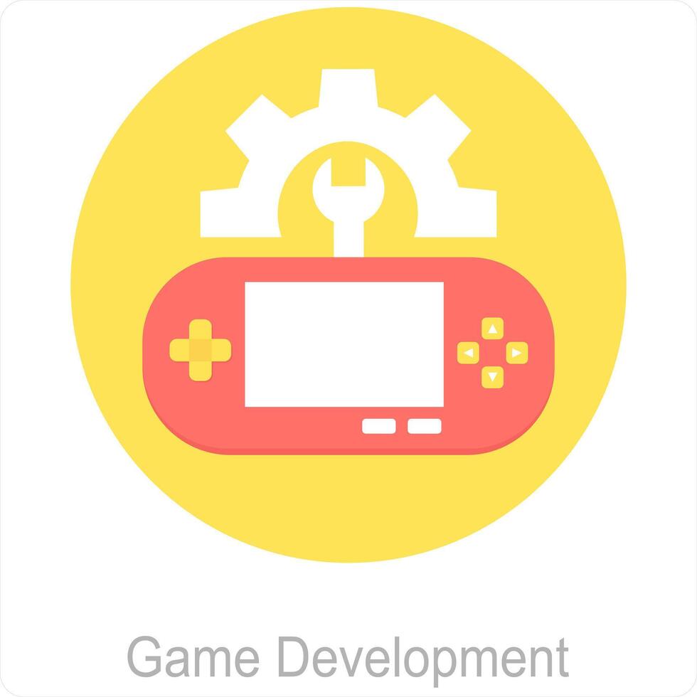 spel utveckling och spel ikon begrepp vektor
