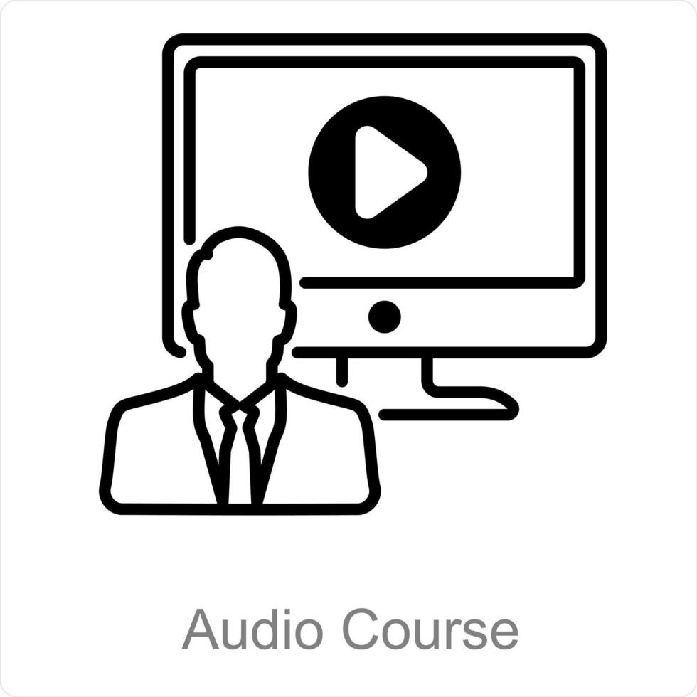 audio kurs och utbildning ikon begrepp vektor