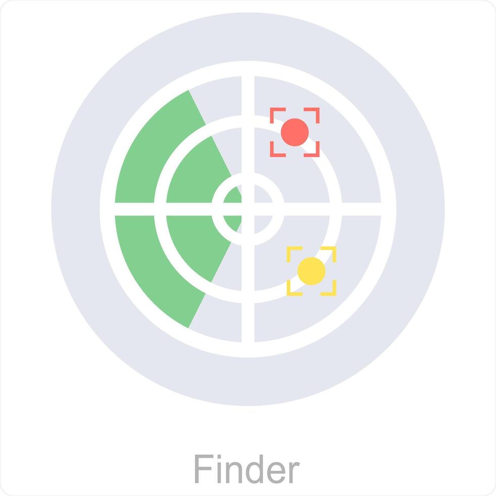 Finder und finden Symbol Konzept vektor