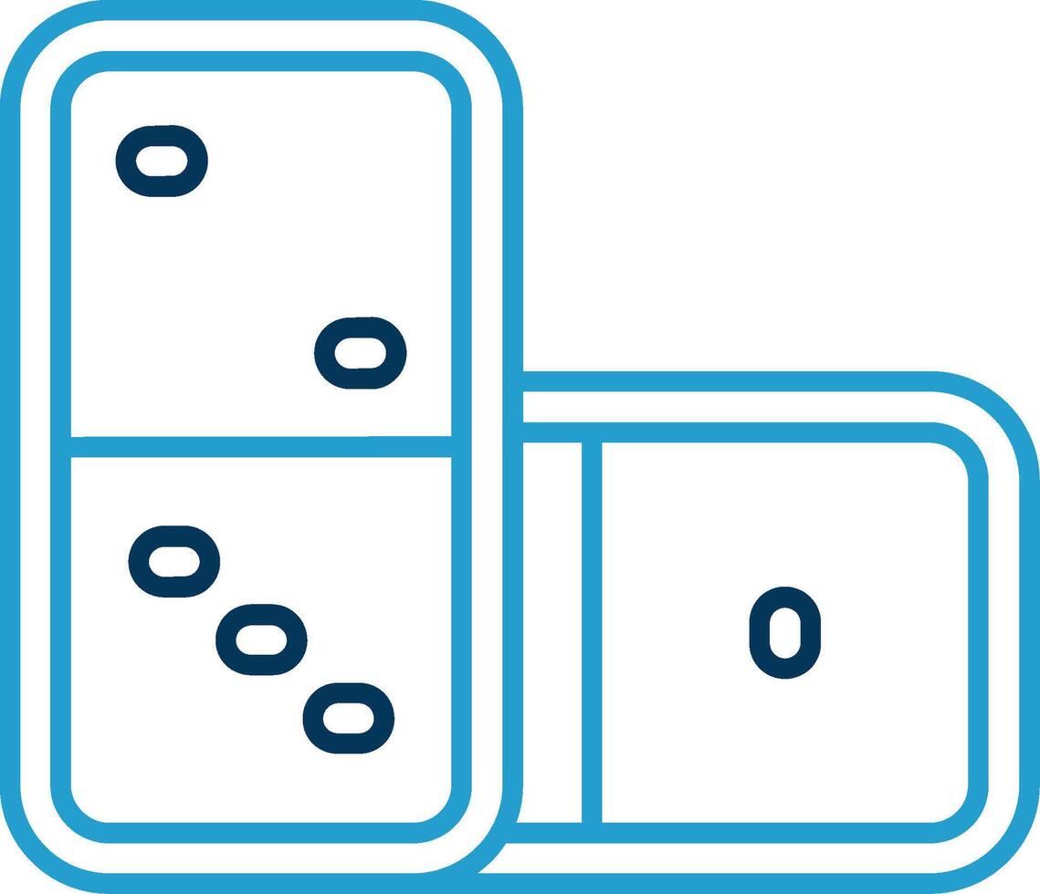 Domino Linie Blau zwei Farbe Symbol vektor