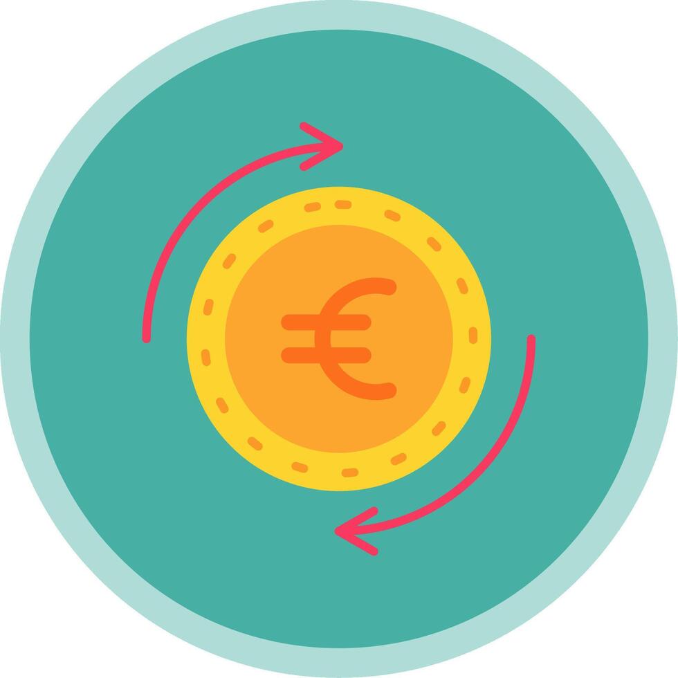 euro platt mång cirkel ikon vektor