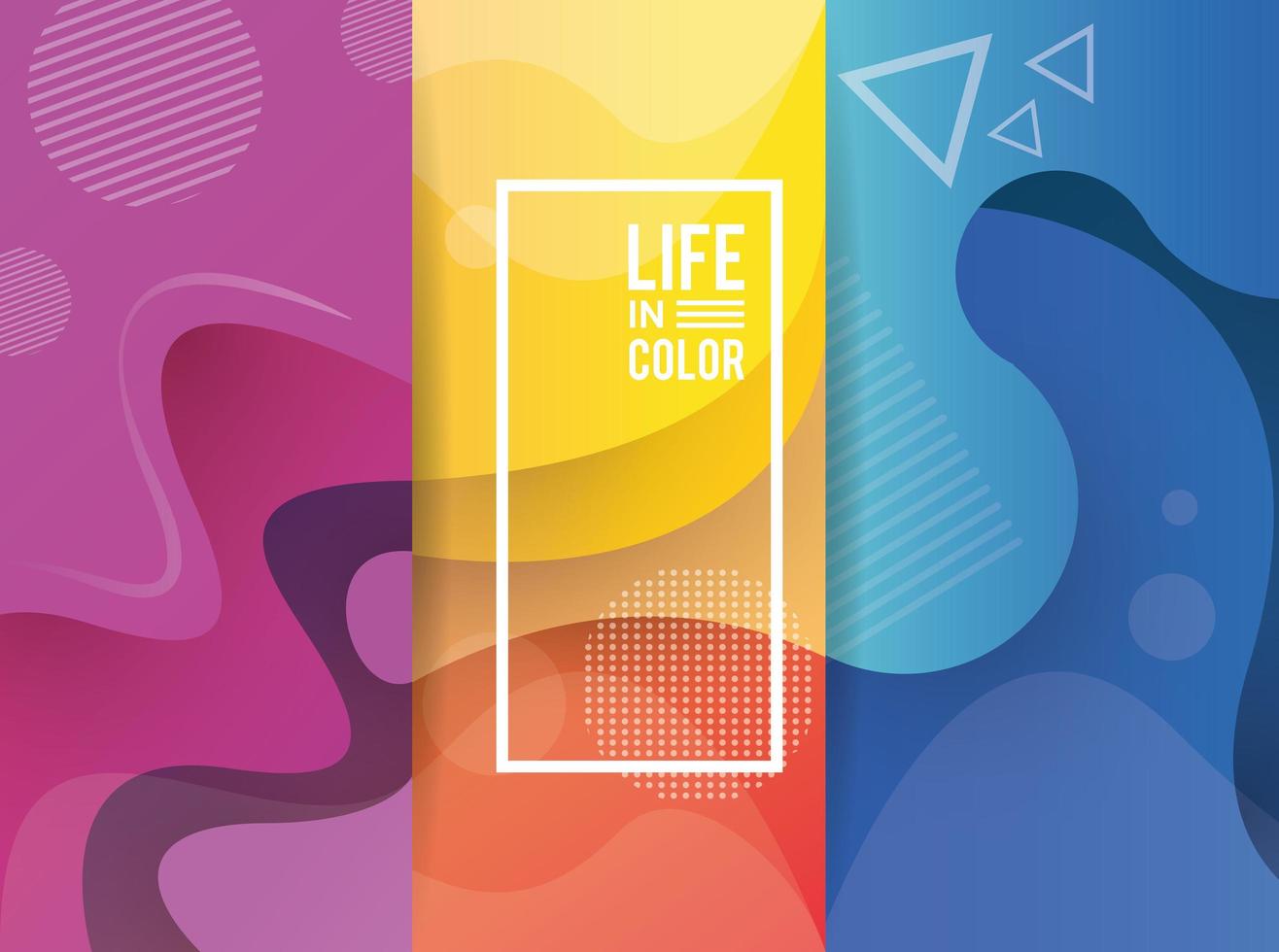 Bündel von Wellenfarben mit Leben im farbigen abstrakten Hintergrund vektor