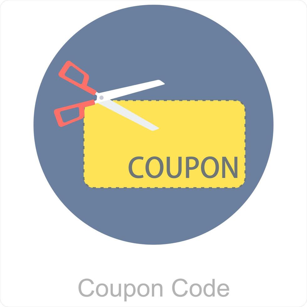 Coupon Code und Code Symbol Konzept vektor