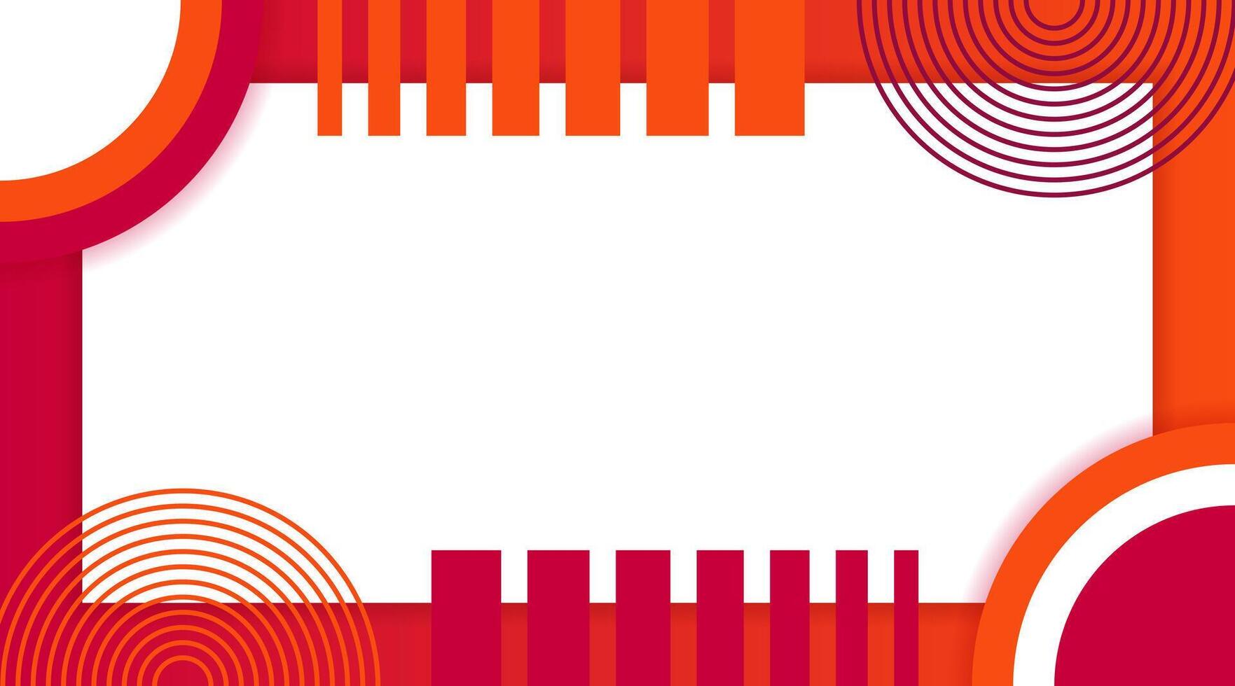 Vektor leer Rechteck Hintergrund mit geometrisch Hintergrund abstrakt rot Orange