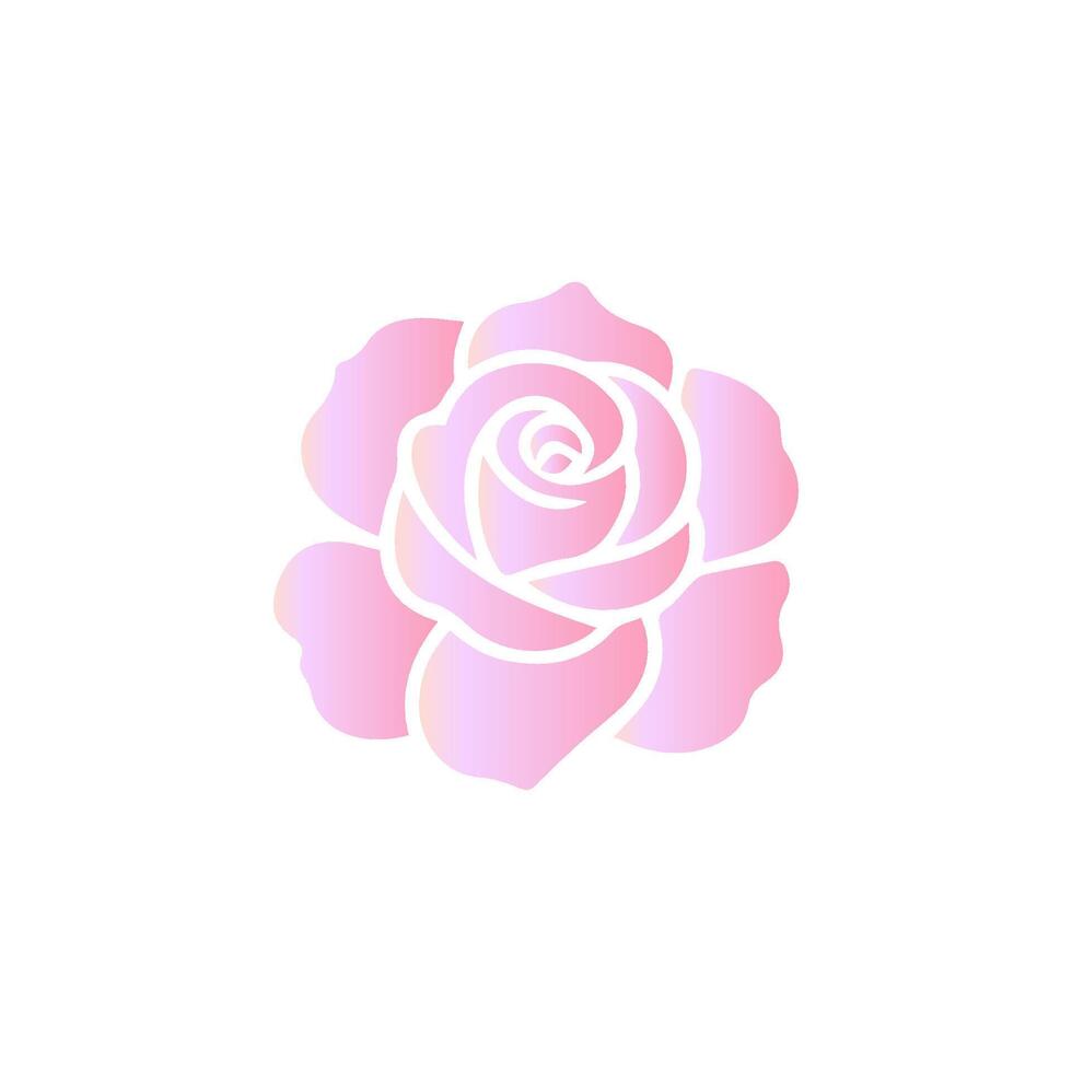 Rose Blume von Blühen Pflanze. Garten Rose isoliert Symbol von Rosa Blüte, Blütenblatt und Knospe mit Grün Stengel und Blatt zum romantisch Blumen- Dekoration, Hochzeit Strauß und Valentinstag Gruß Karte vektor