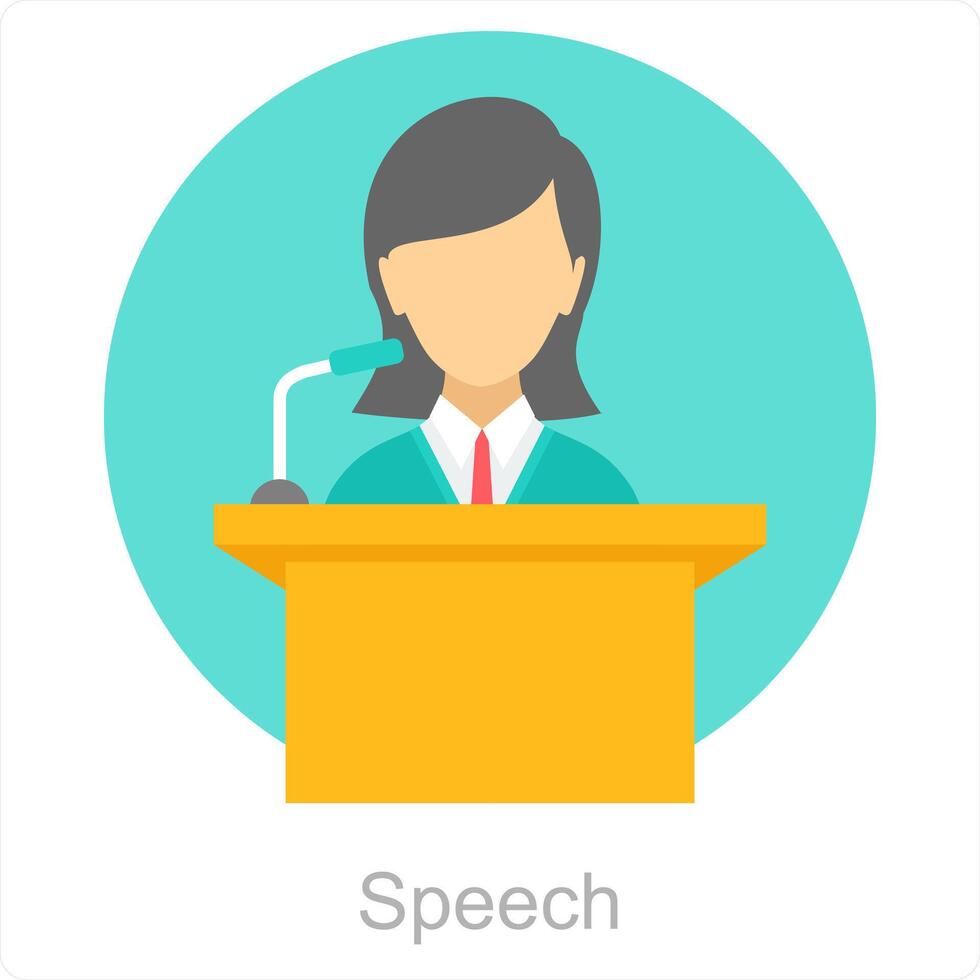 Tal och podium ikon begrepp vektor