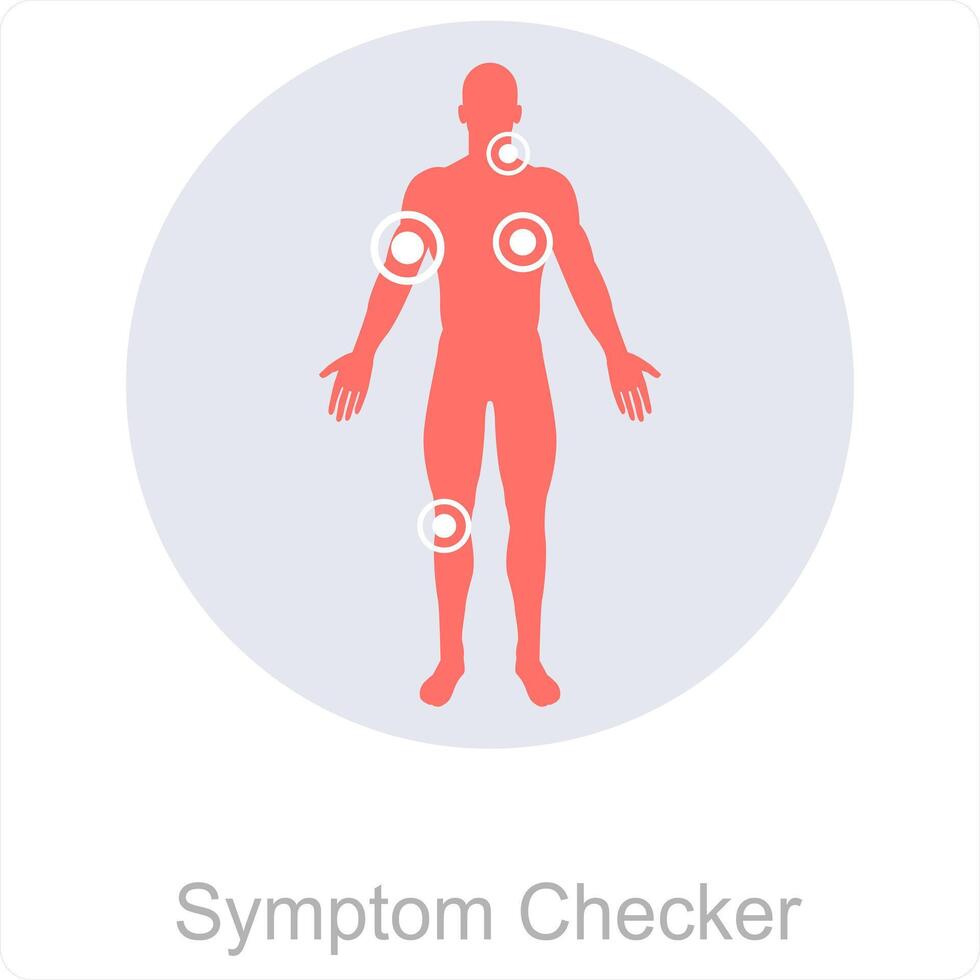 Symptom Prüfer und Prüfer Symbol Konzept vektor