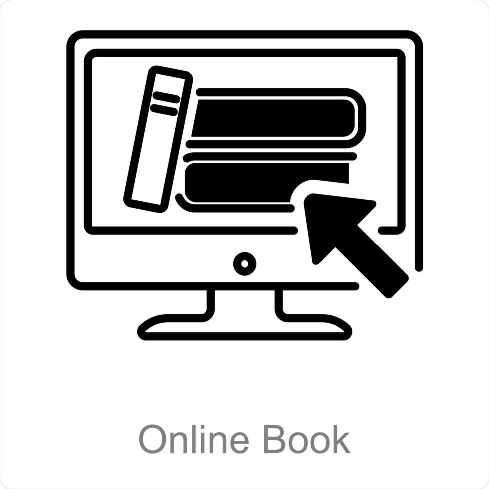 online Buch und Digital Symbol Konzept vektor