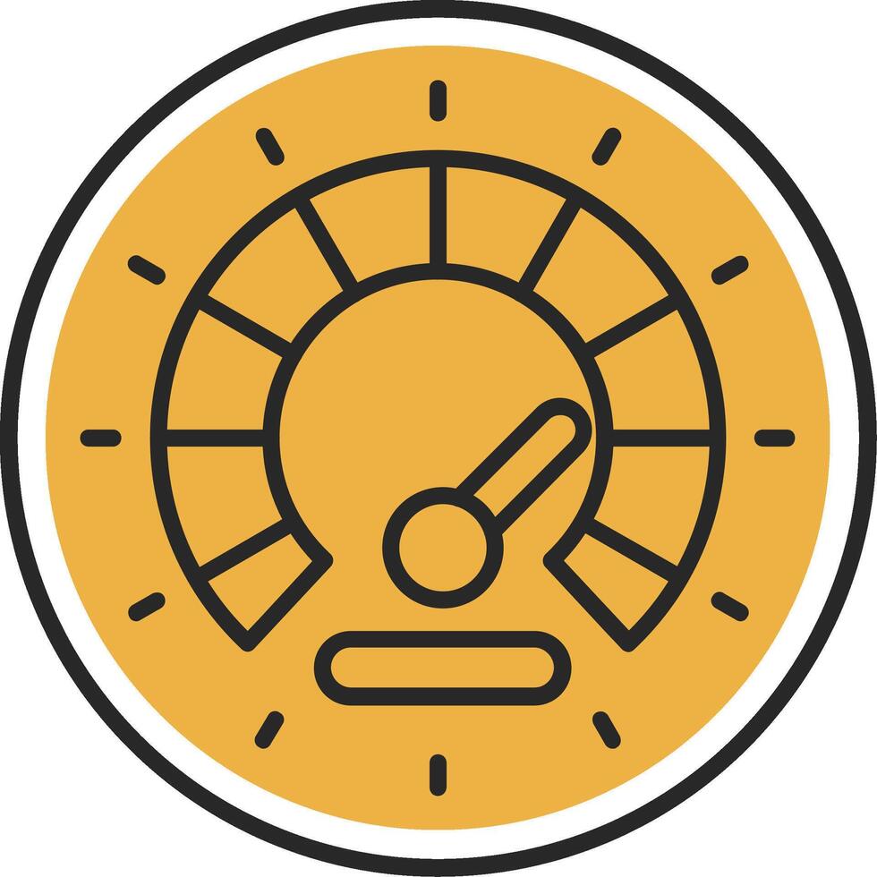 Tachometer gehäutet gefüllt Symbol vektor