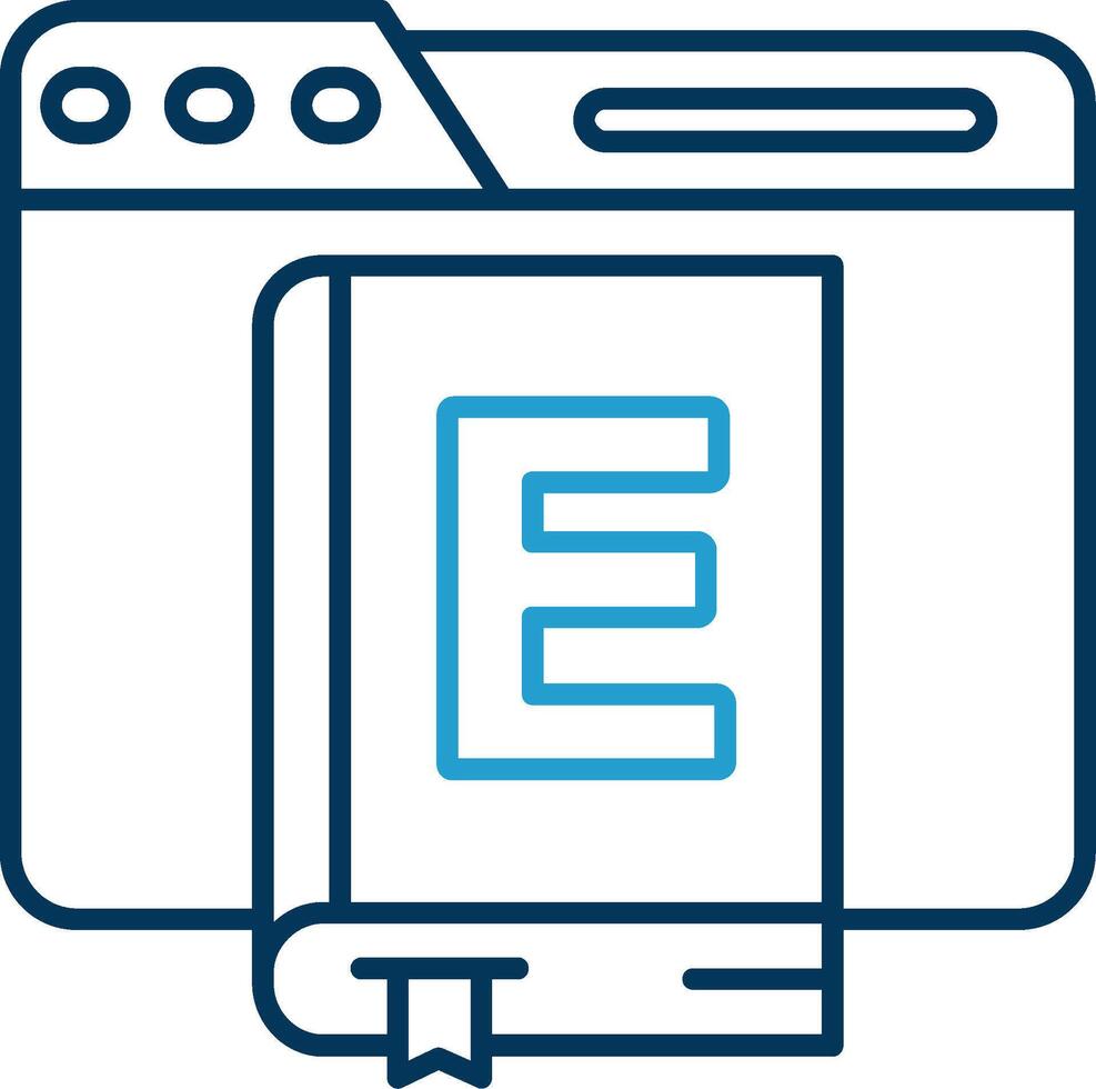 ebook linje blå två Färg ikon vektor
