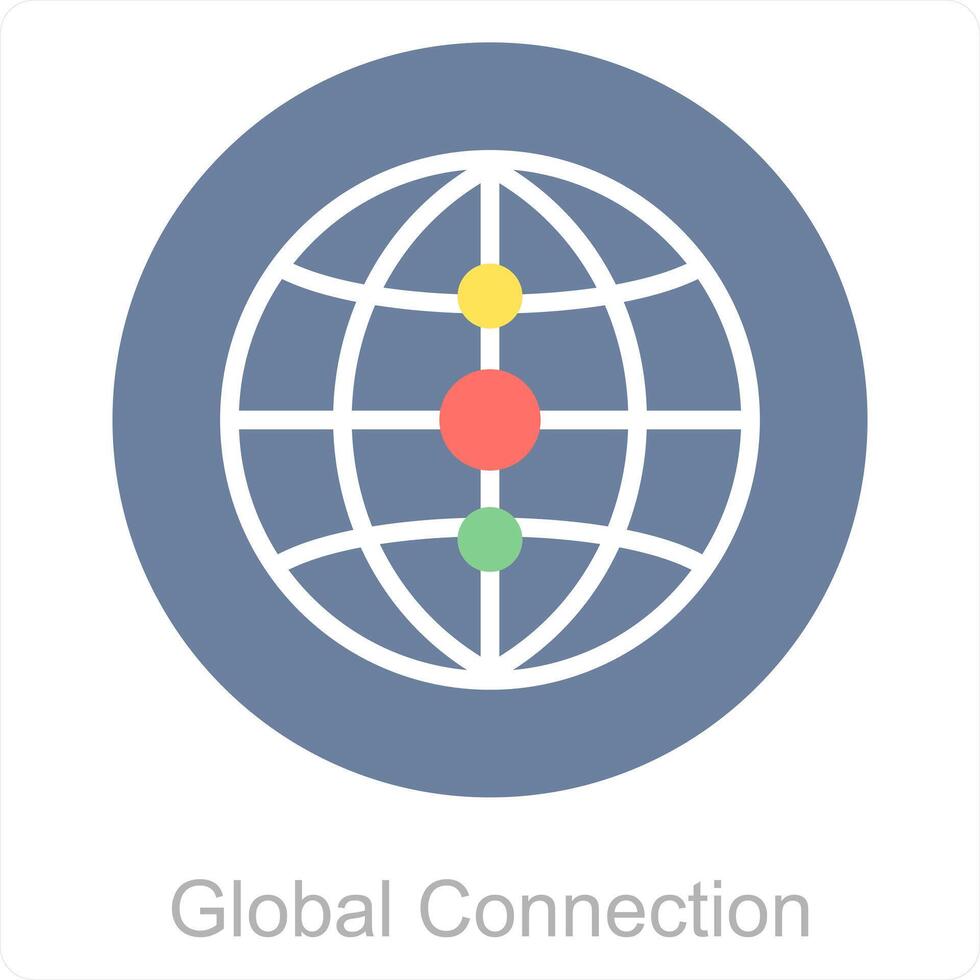 global förbindelse och förbindelse ikon begrepp vektor