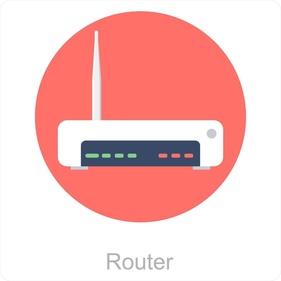 Router und W-lan Symbol Konzept vektor