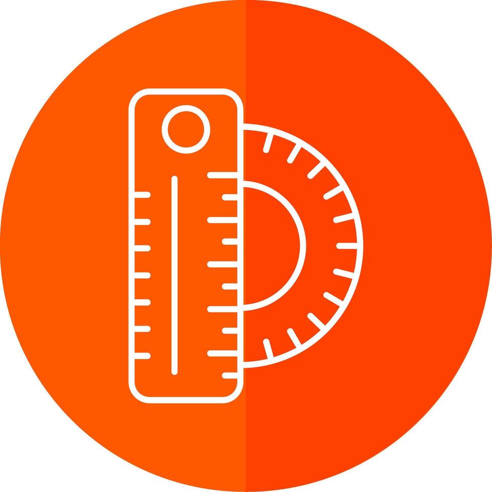 linjal linje röd cirkel ikon vektor