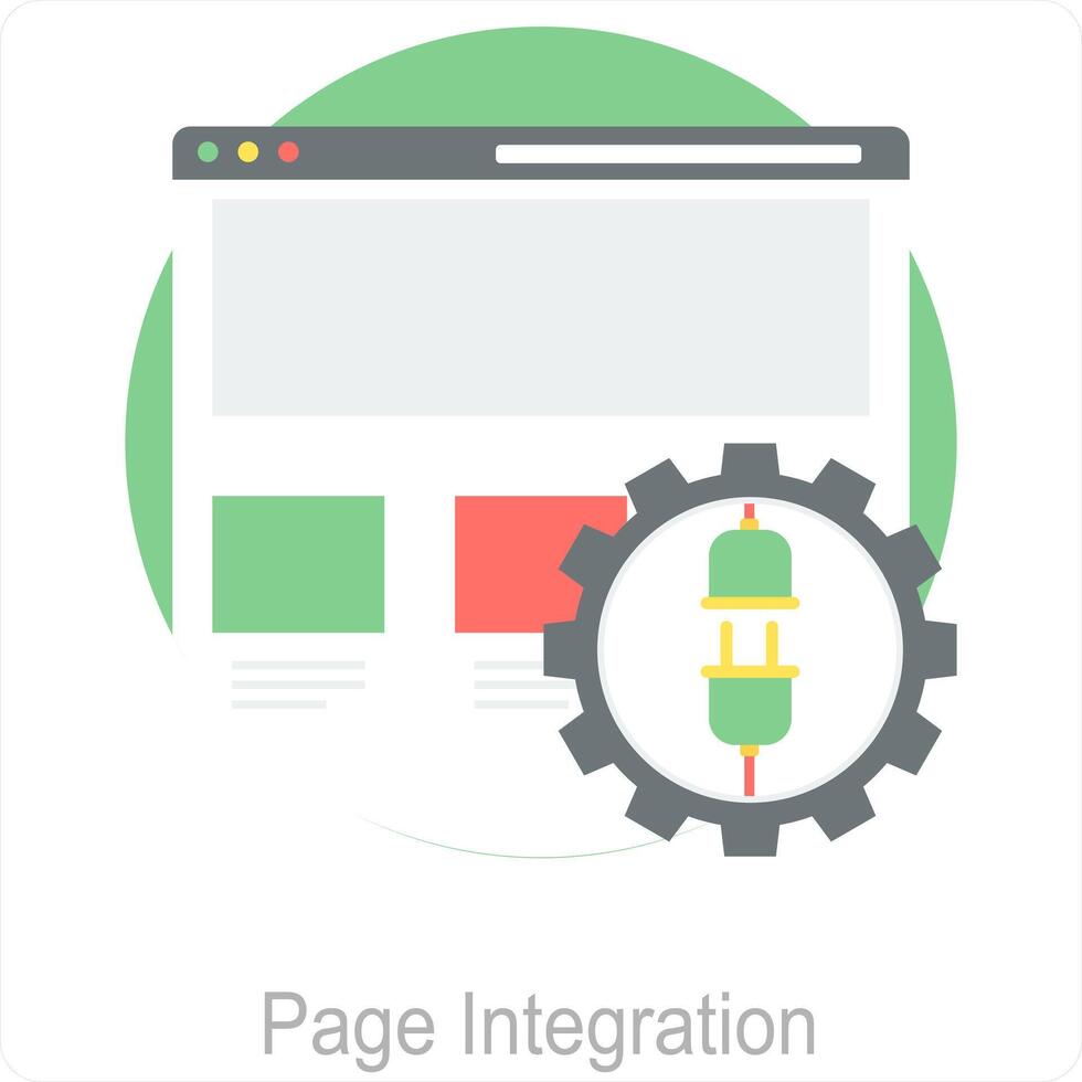 sida integration och sida ikon begrepp vektor