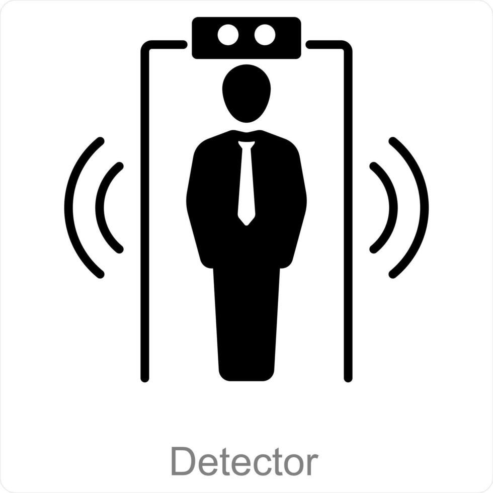 detektor och säkerhet ikon begrepp vektor