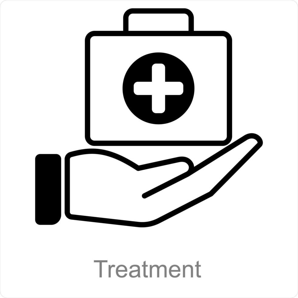 behandling och medicin ikon begrepp vektor