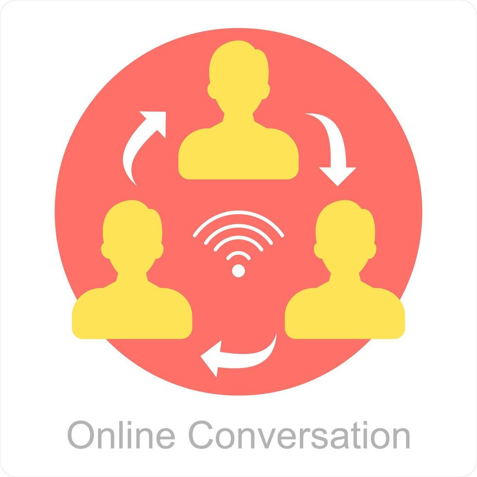 online Konversation und Kommunikation Symbol Konzept vektor